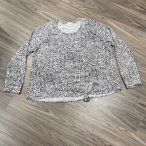 Nine Britton Gray Leopard Print Top